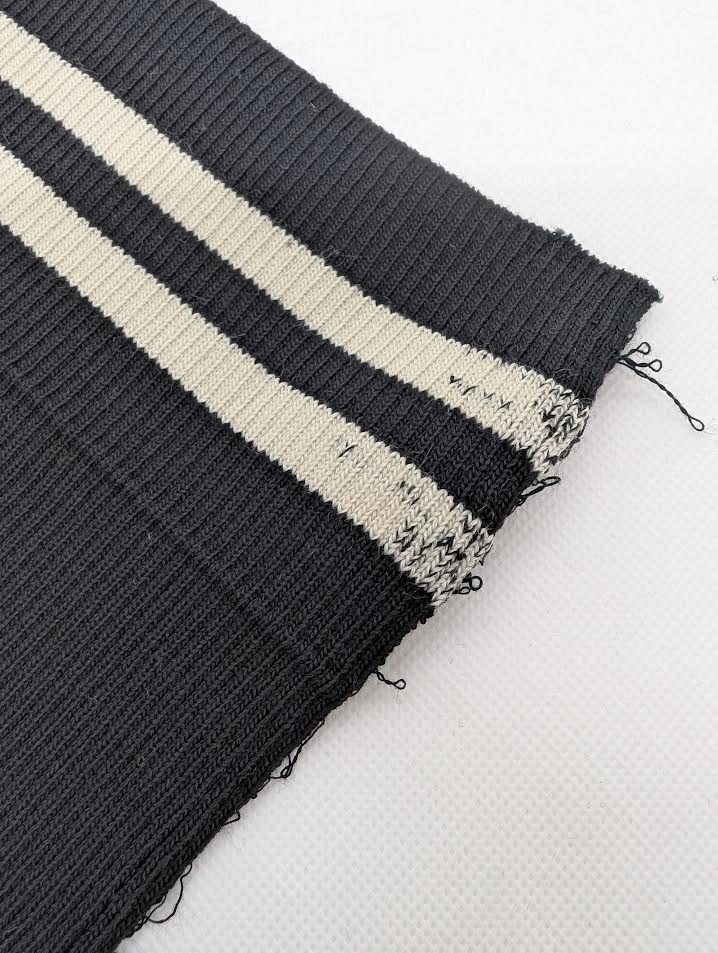 Bord-côte rayé en coton et élasthanne