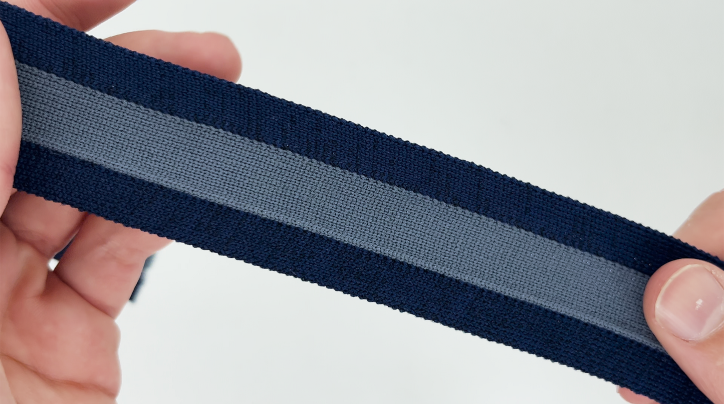 Ruban maille bleu et gris (lot 5m)
