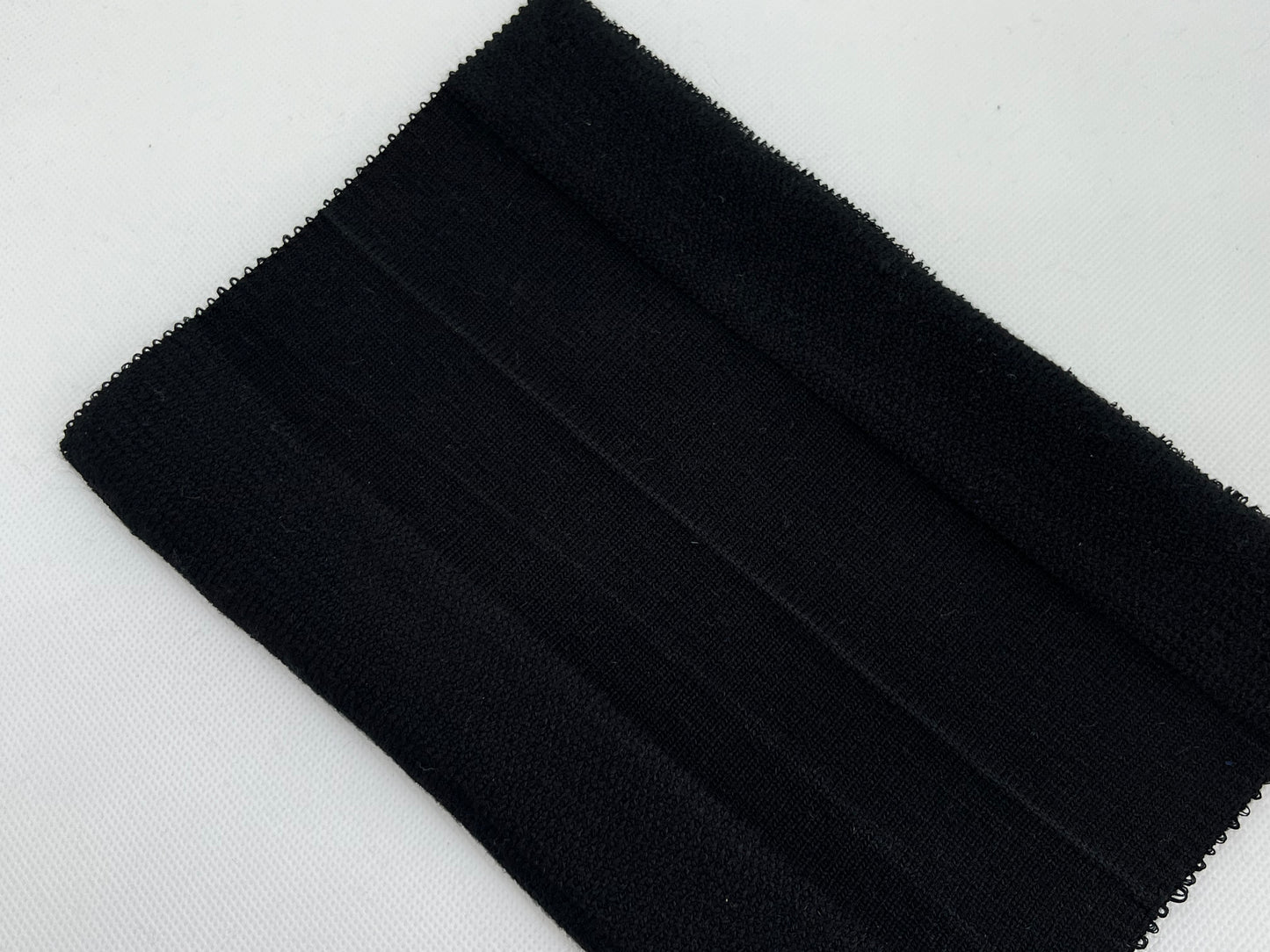 Bord-côte noir uni (laize 24cm)