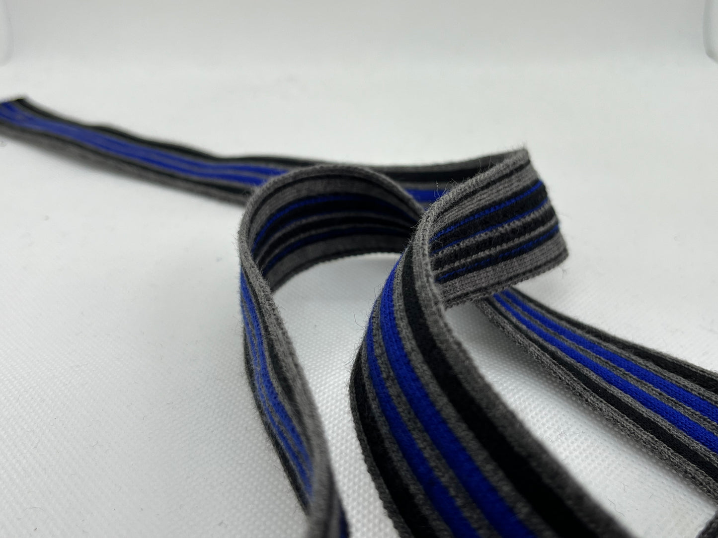 Ruban maille rayé gris (lot 5m)