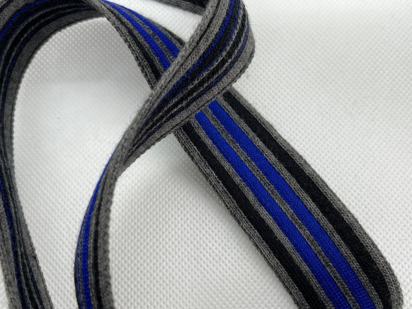 Ruban maille rayé gris (lot 5m)