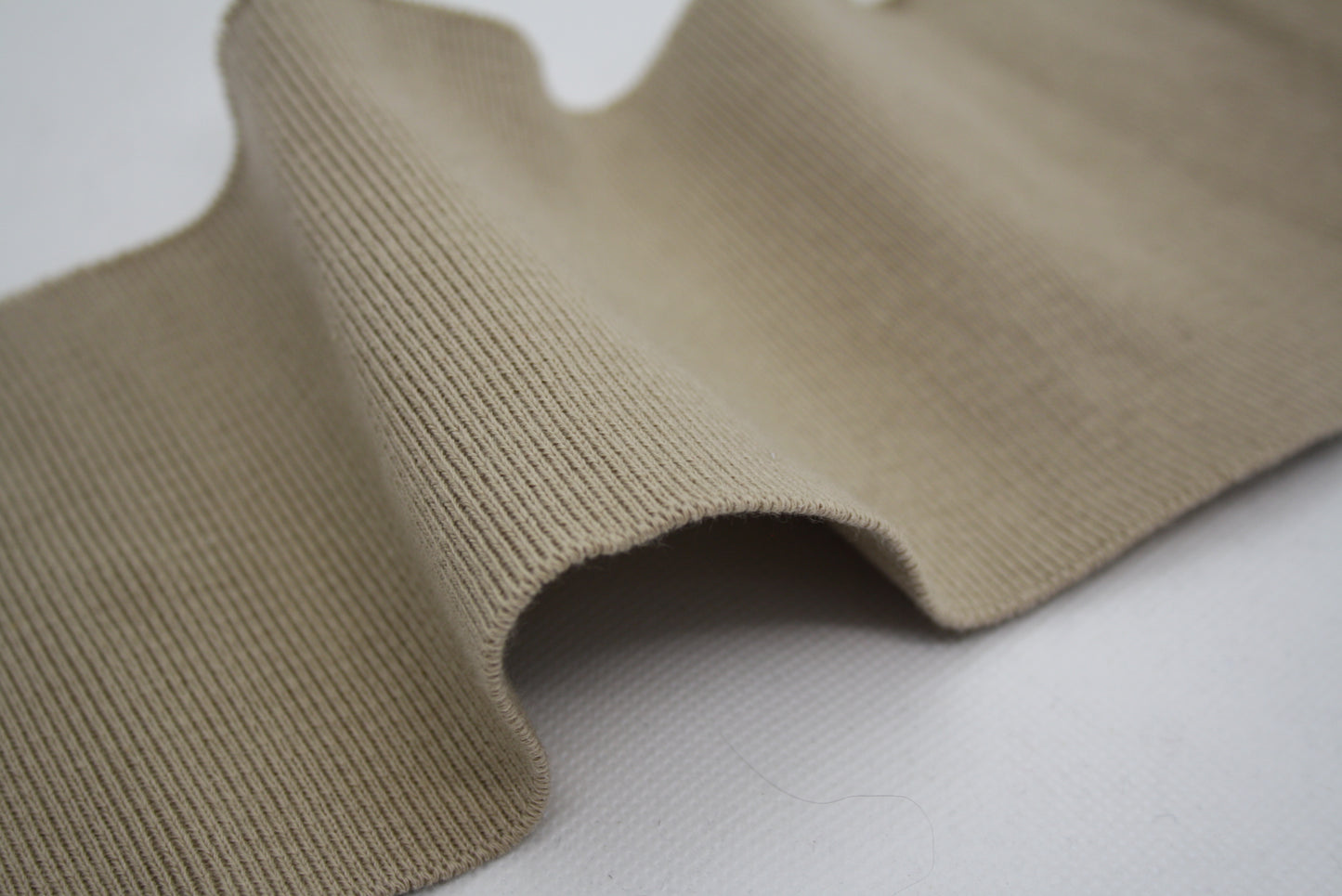 Bord-côte en coton et élasthanne nacre côte 1/1