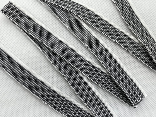 Bord-côte rayé gris et blanc (2cm)
