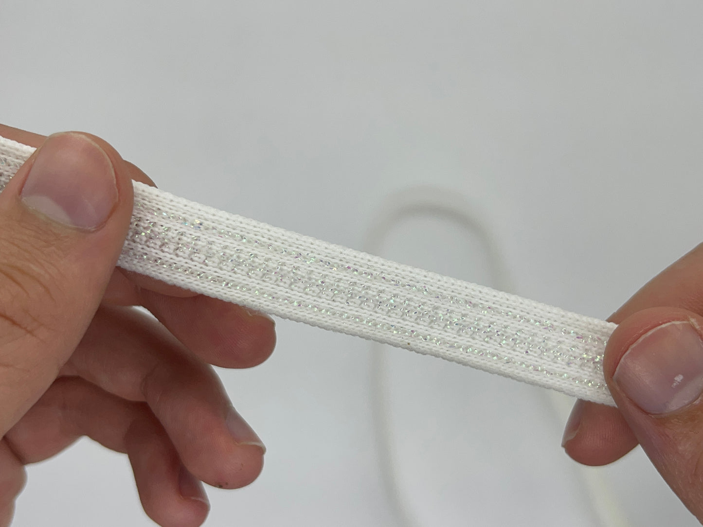 Ruban maille blanc fin (lot 5m)