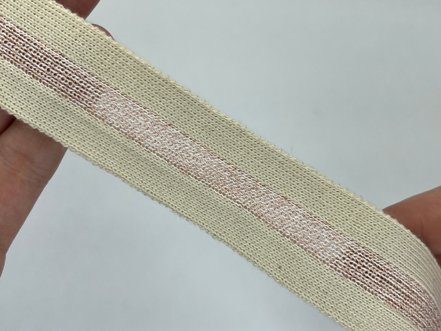 Ruban lurex rose et crème beige (lot 5m)