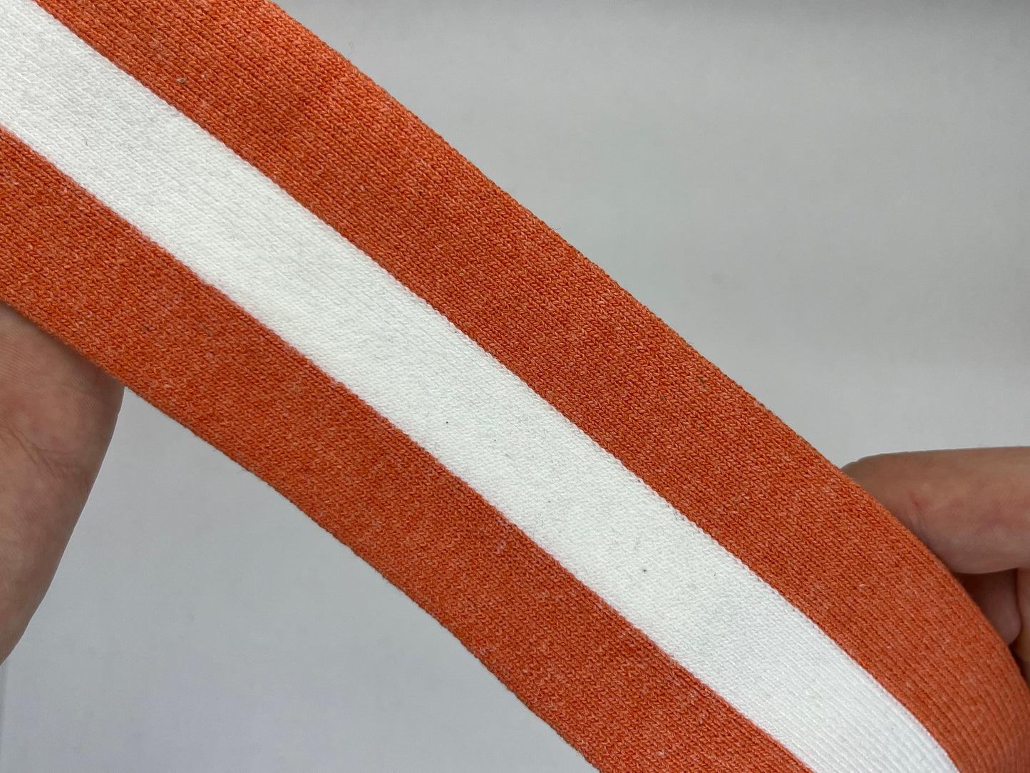 Ruban maille orange et blanc (lot 5m)
