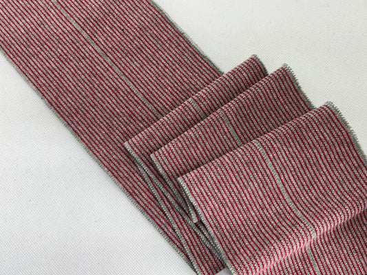 Bord-côte rayé rouge et gris (100% coton)