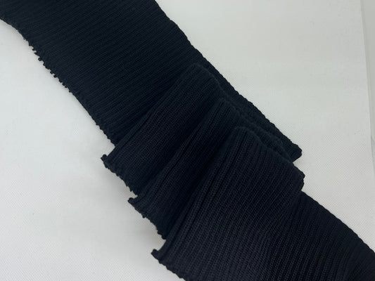 Bord-côte noir uni (100% acrylique laine)