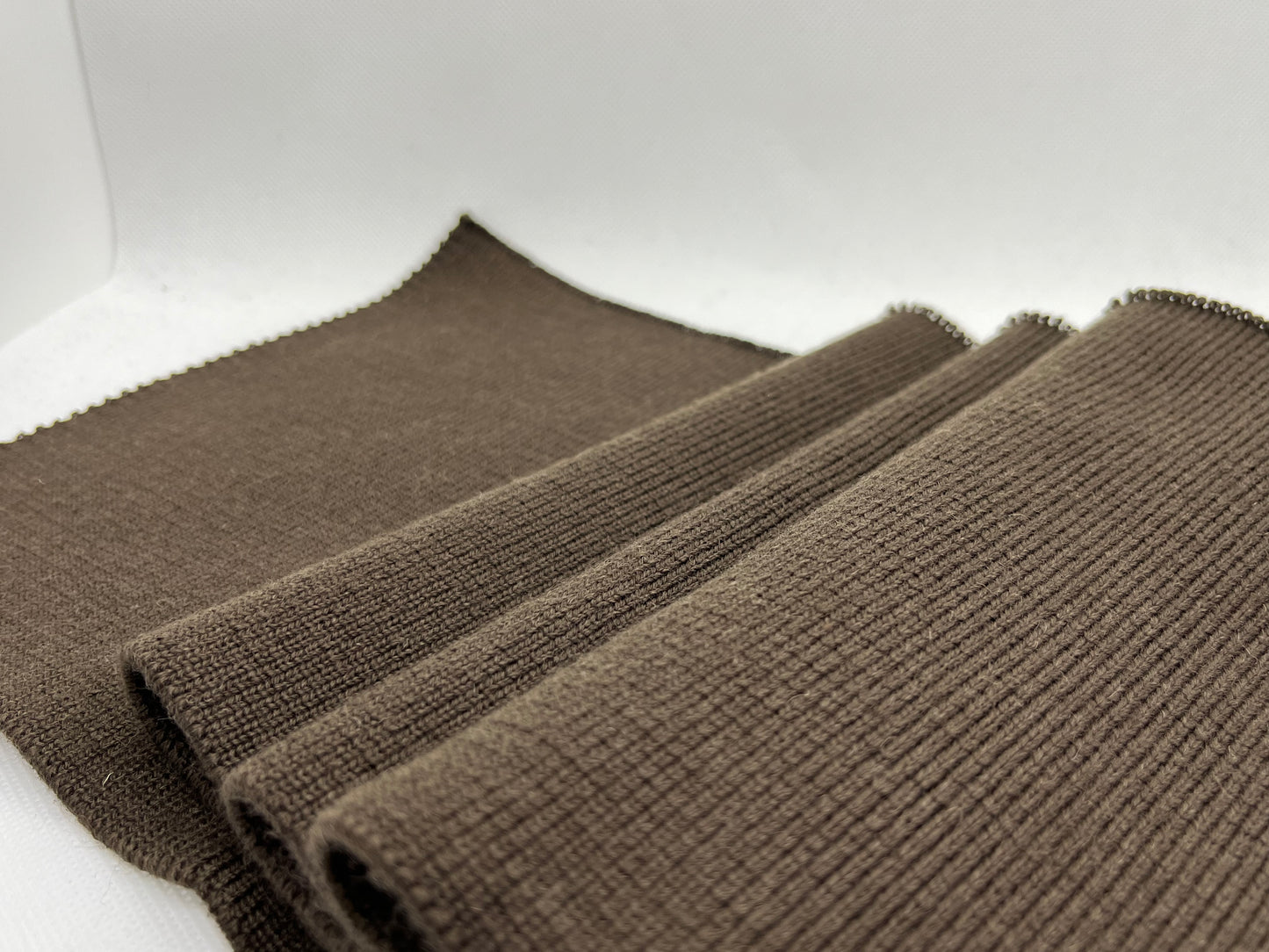 Bord-côte marron uni acrylique laine