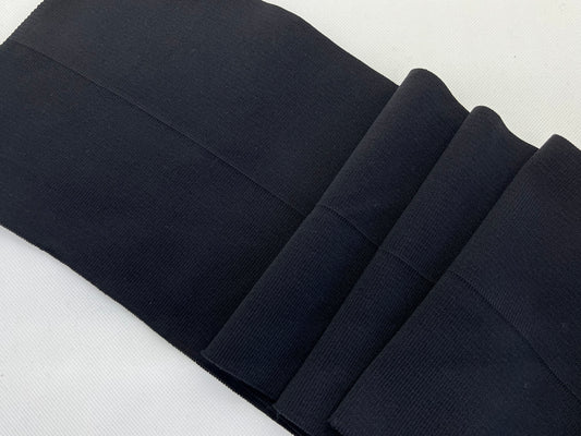 Bord-côte basique noir uni (polyamide)