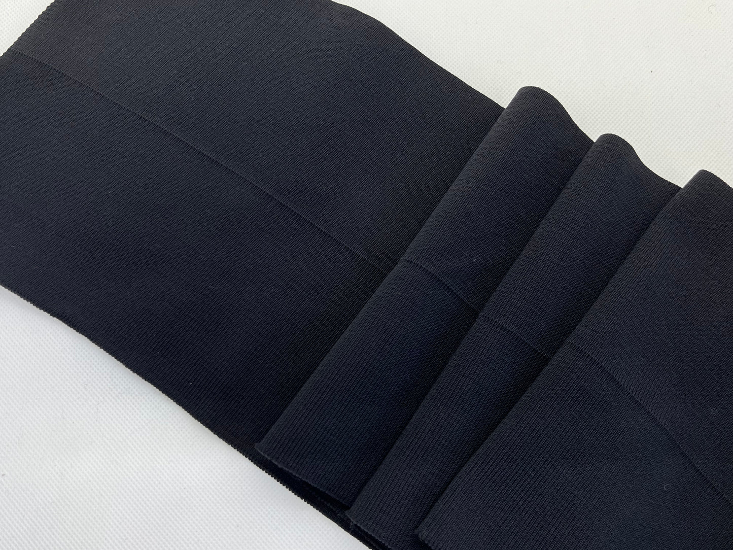 Bord-côte basique noir uni (polyamide)