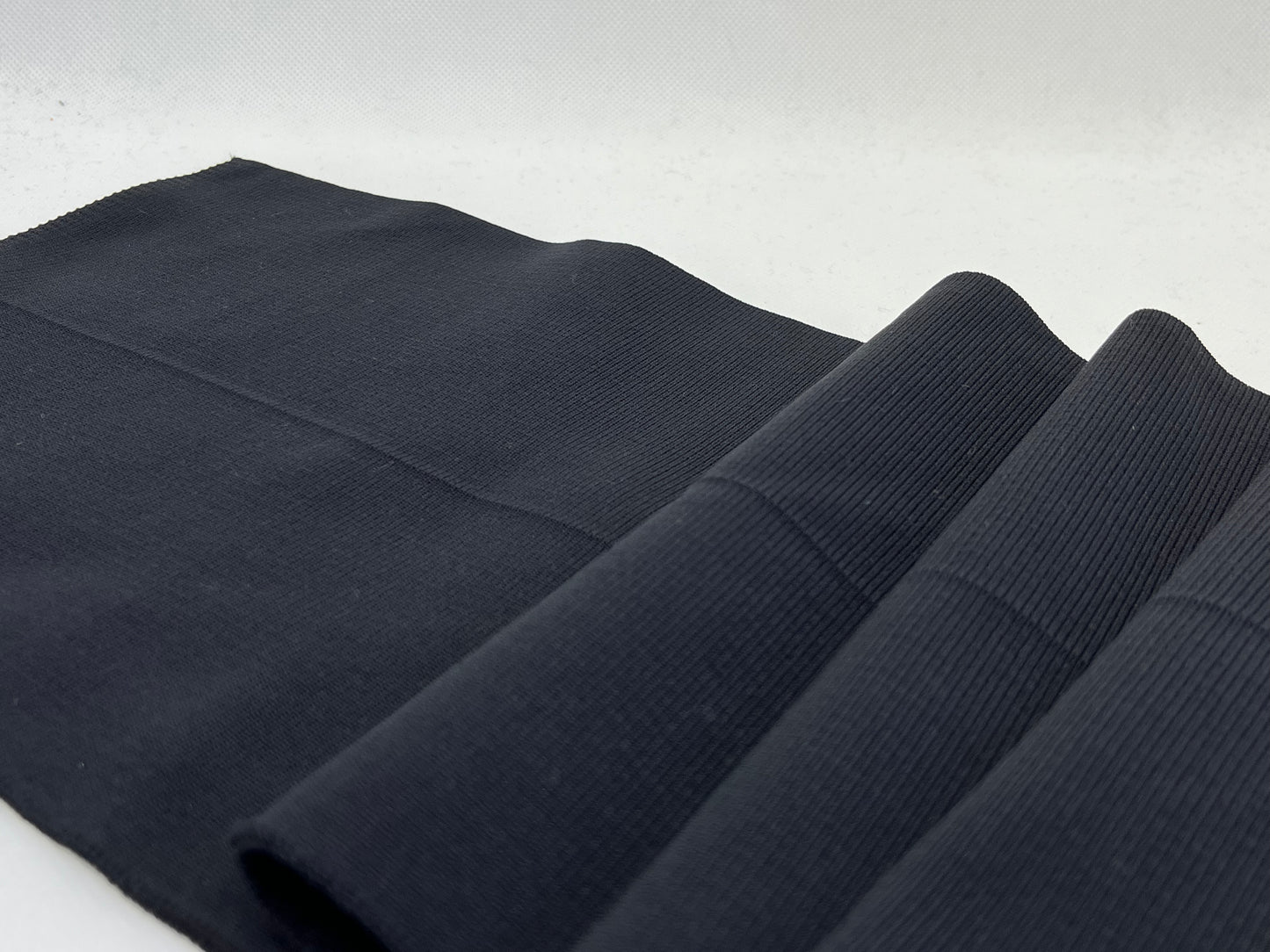 Bord-côte basique noir uni (polyamide)