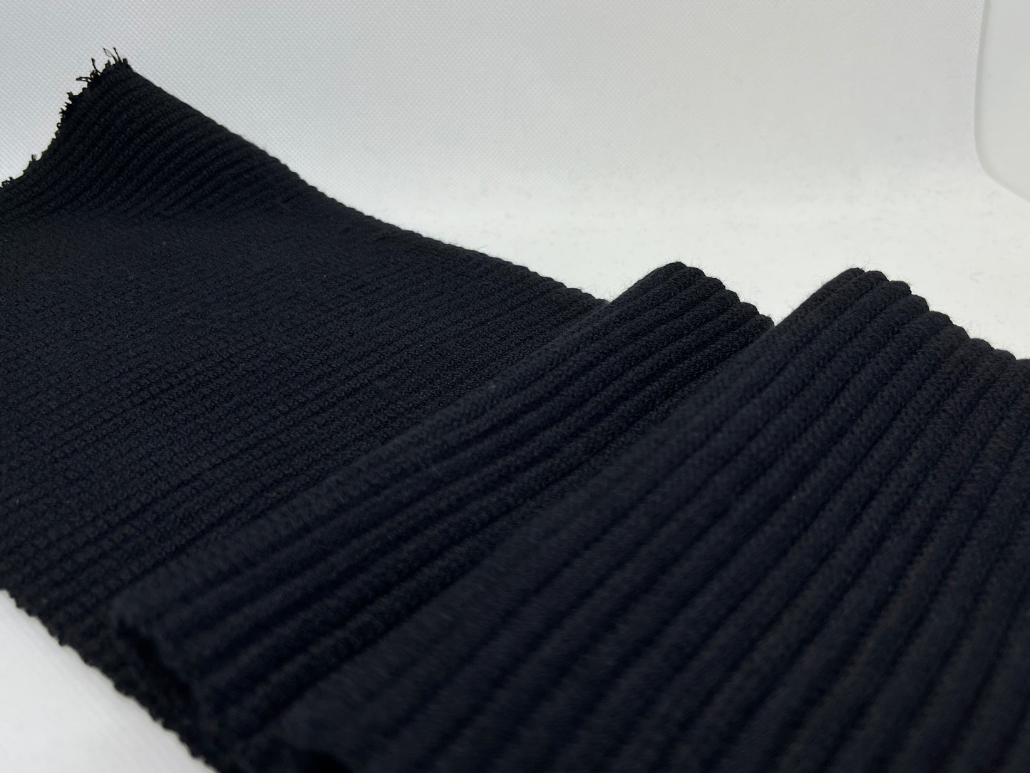 Bord-côte basique noir uni (viscose)
