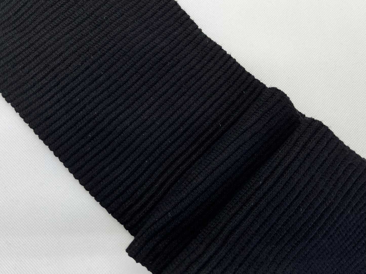 Bord-côte continu basique noir uni (viscose)