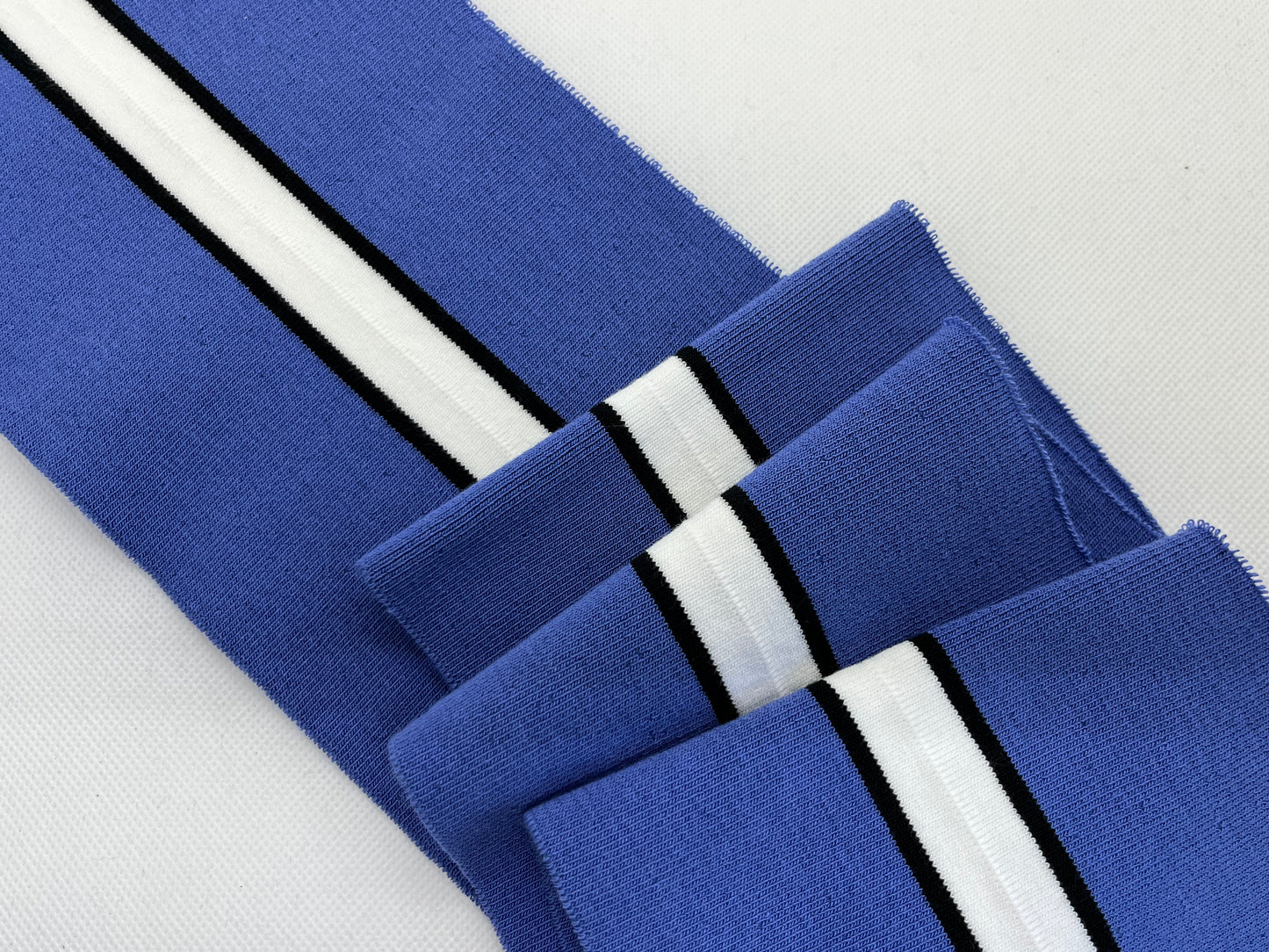 Bord côte bleu rayures coton