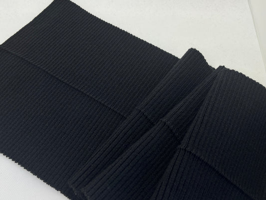 Bord-côte basique noir uni (acrylique laine) côte 2/1