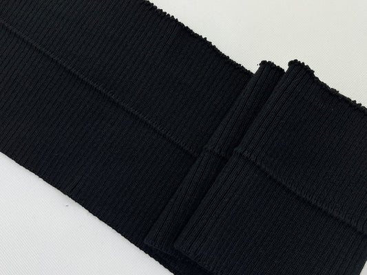 Bord-côte basique noir uni (acrylique laine) côte 2/1