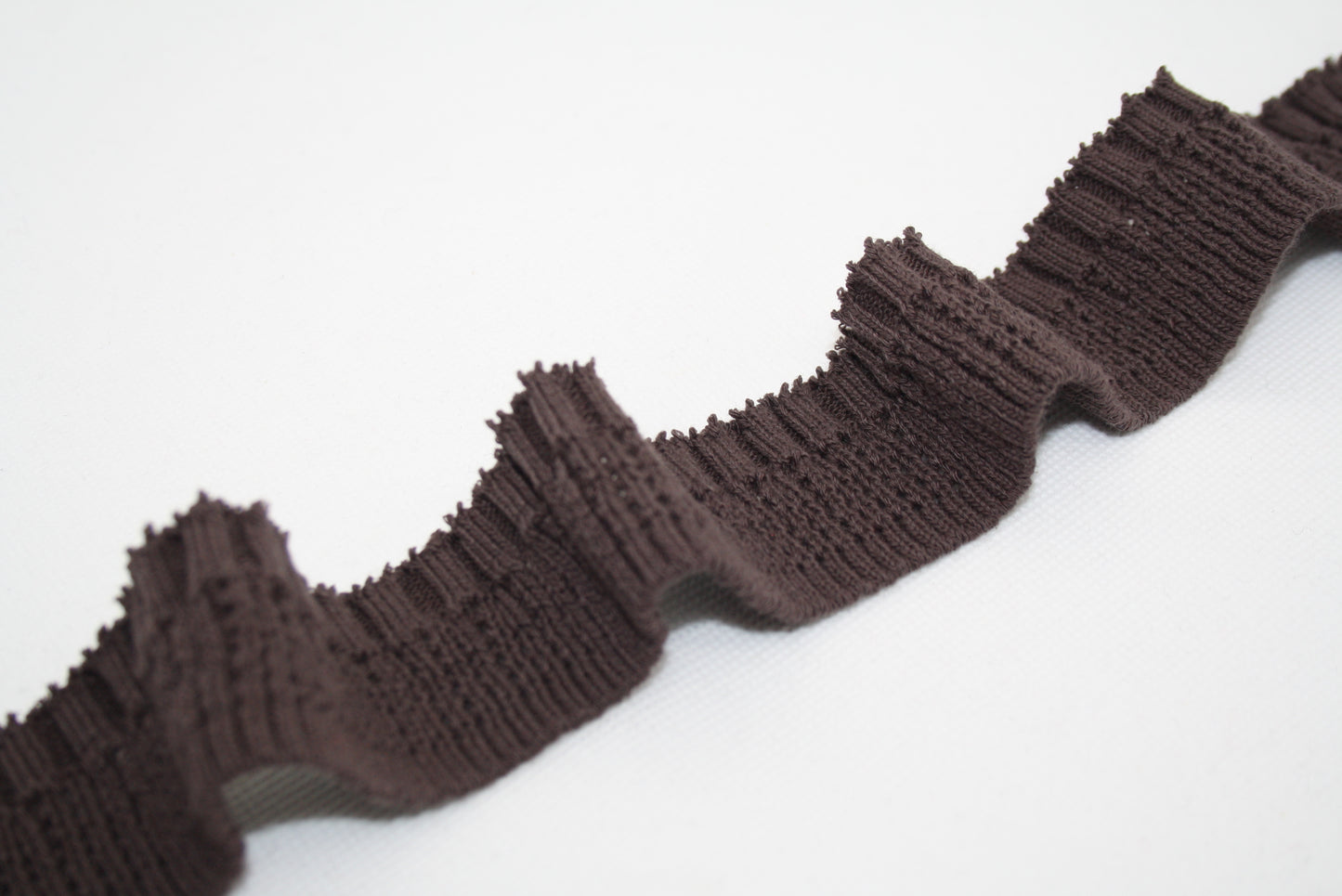 Bord-cote marron chocolat fantaisie en coton elasthanne