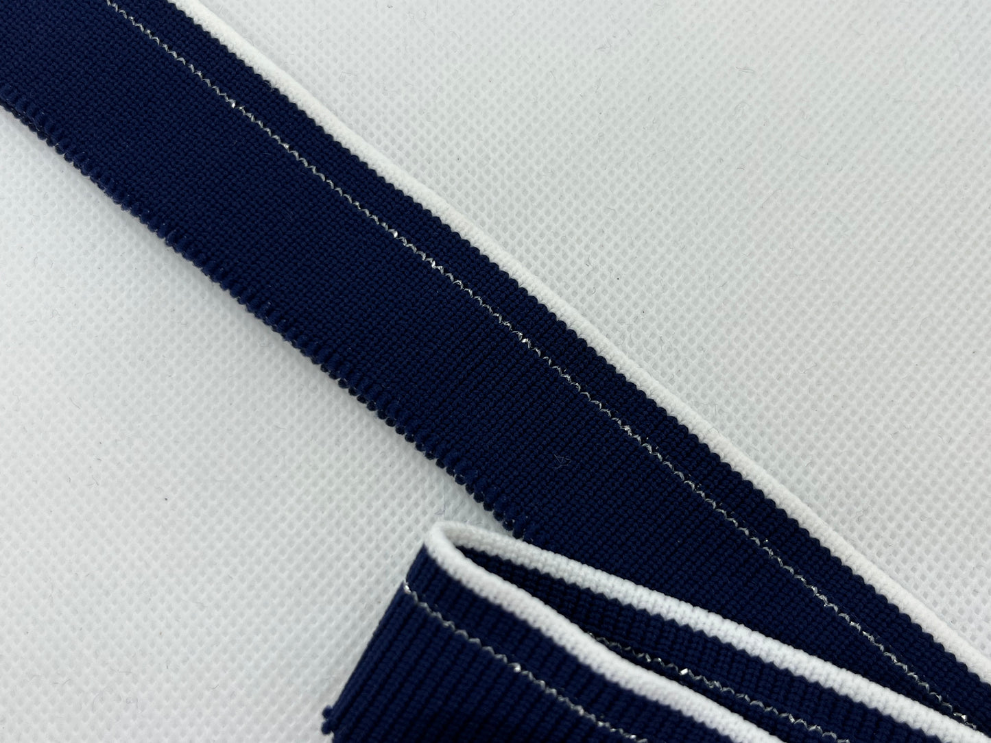 Bord-côte rayé marine + lurex brillant