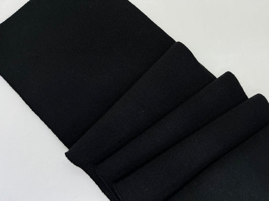 Bord-côte basique noir uni (20cm) acrylique laine