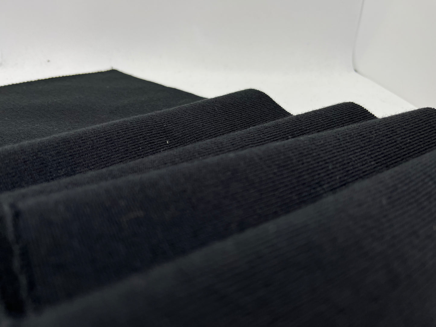 Bord-côte basique noir uni (20cm) acrylique laine