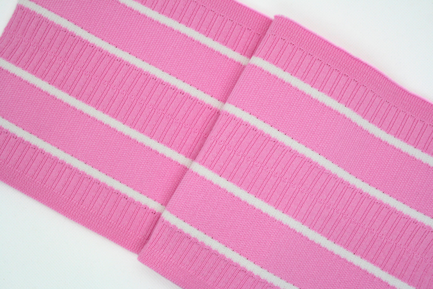Bord-côte rose rayures blanches