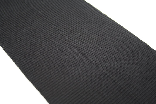 Bord-côte noir en coton et élasthanne côte 2/1