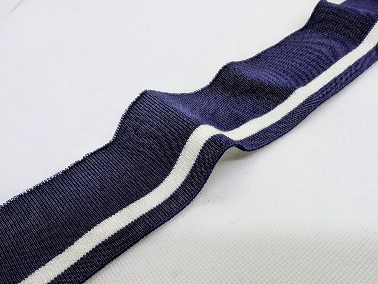 Bord-côte rayé en viscose et élasthanne