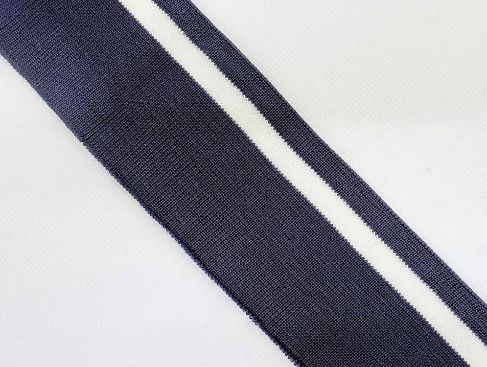 Bord-côte rayé en viscose et élasthanne