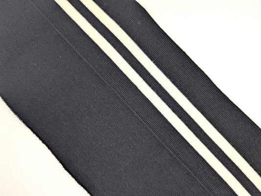 Bord-côte rayé noir et blanc en acrylique laine et élasthanne