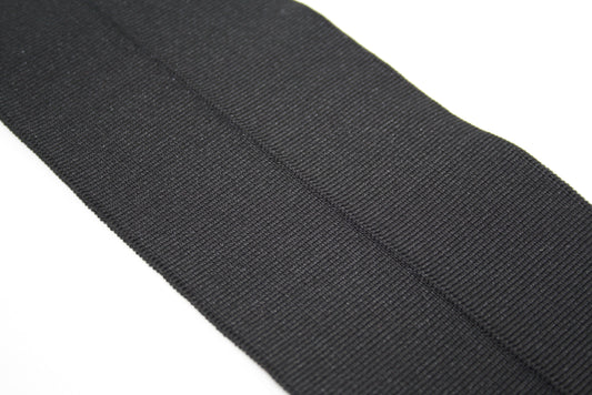 Bord-cote noir en polyester elasthanne cote 1/1