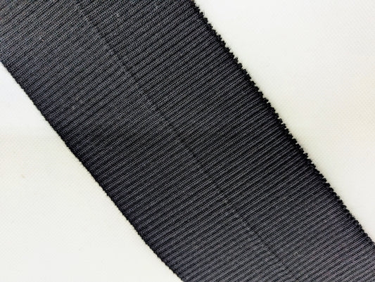 Bord-côte noir en coton et élasthanne