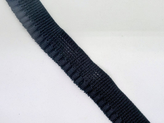 Bord-côte noir ajouré en coton élasthanne