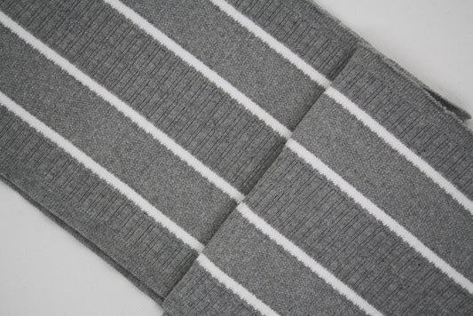 Bord-côte coton gris rayures blanches