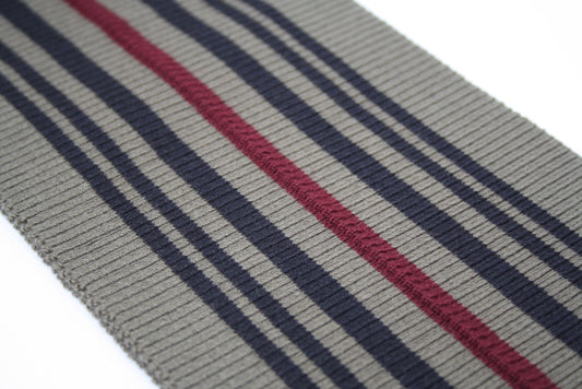 Bord-côte rayé en acrylique laine et élasthanne