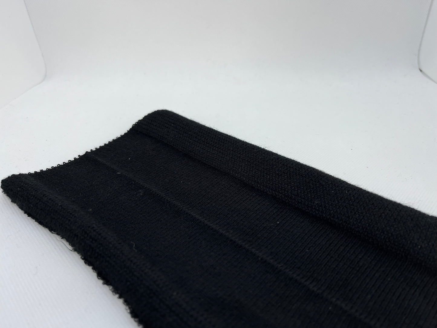 Bord-côte noir uni (laize 24cm)