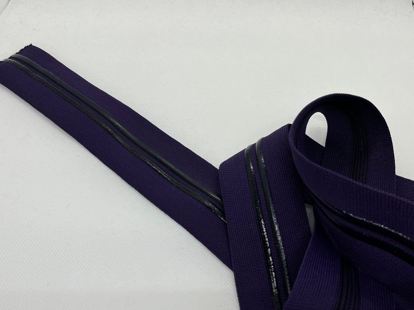 Ruban maille silicone violet et noir (lot 5m)
