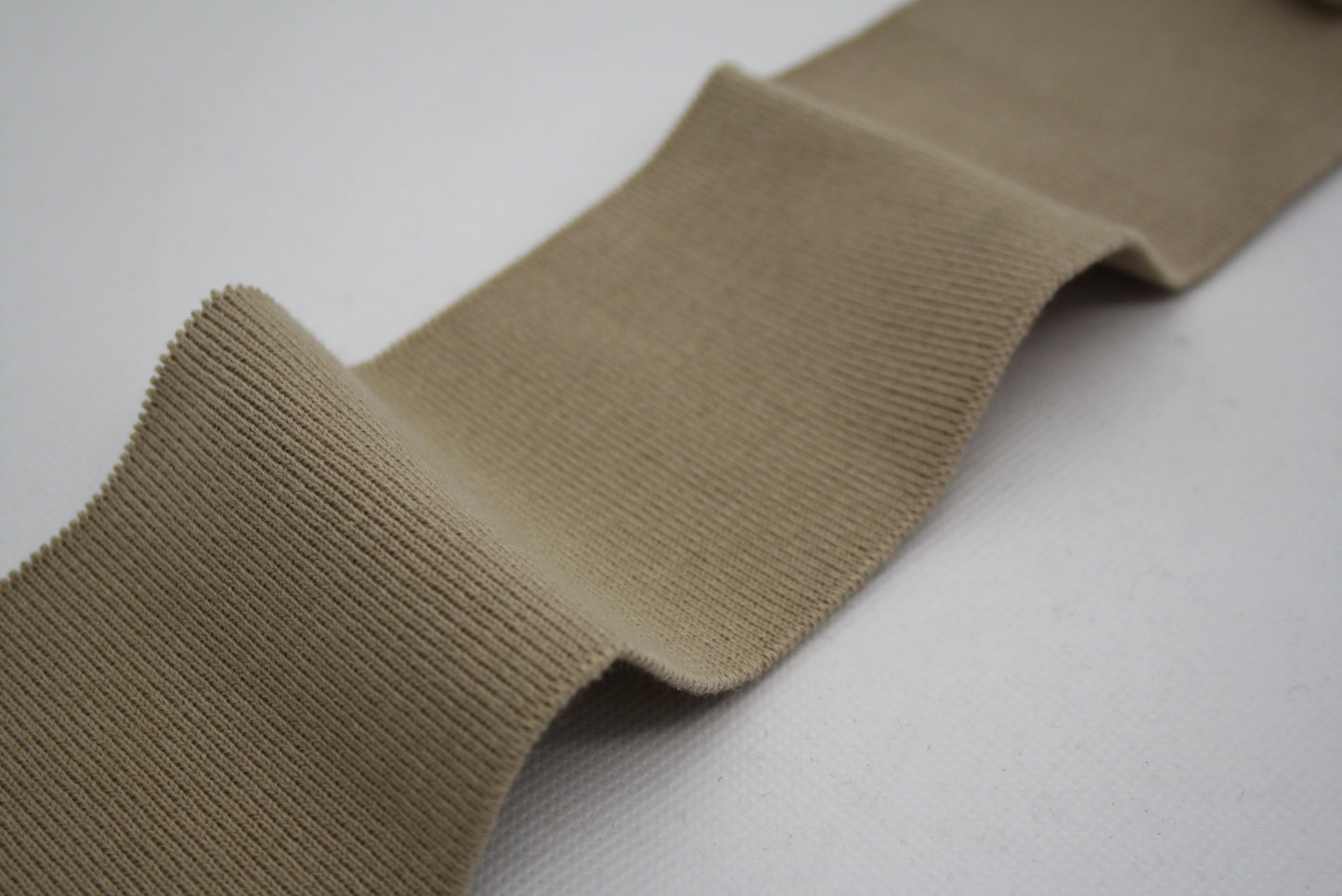 Bord-côte en coton et élasthanne nacre côte 1/1