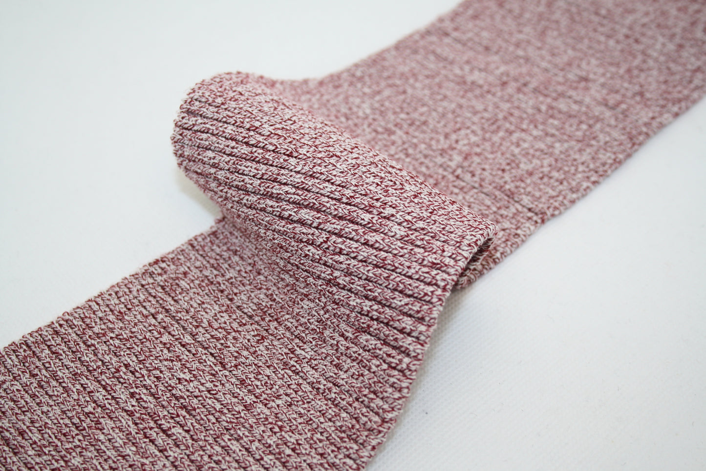 Bord-côte rouge chiné en acrylique et élasthanne, en côte 2/1