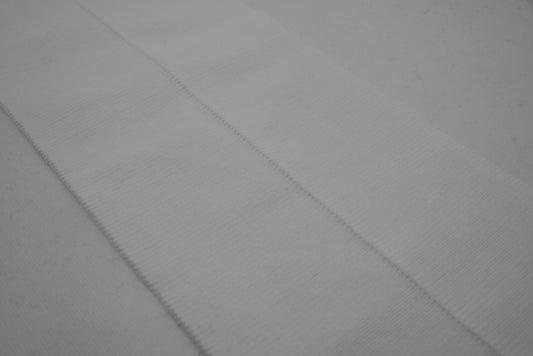 Bord-côte en coton et élasthanne blanc en côte 1/1