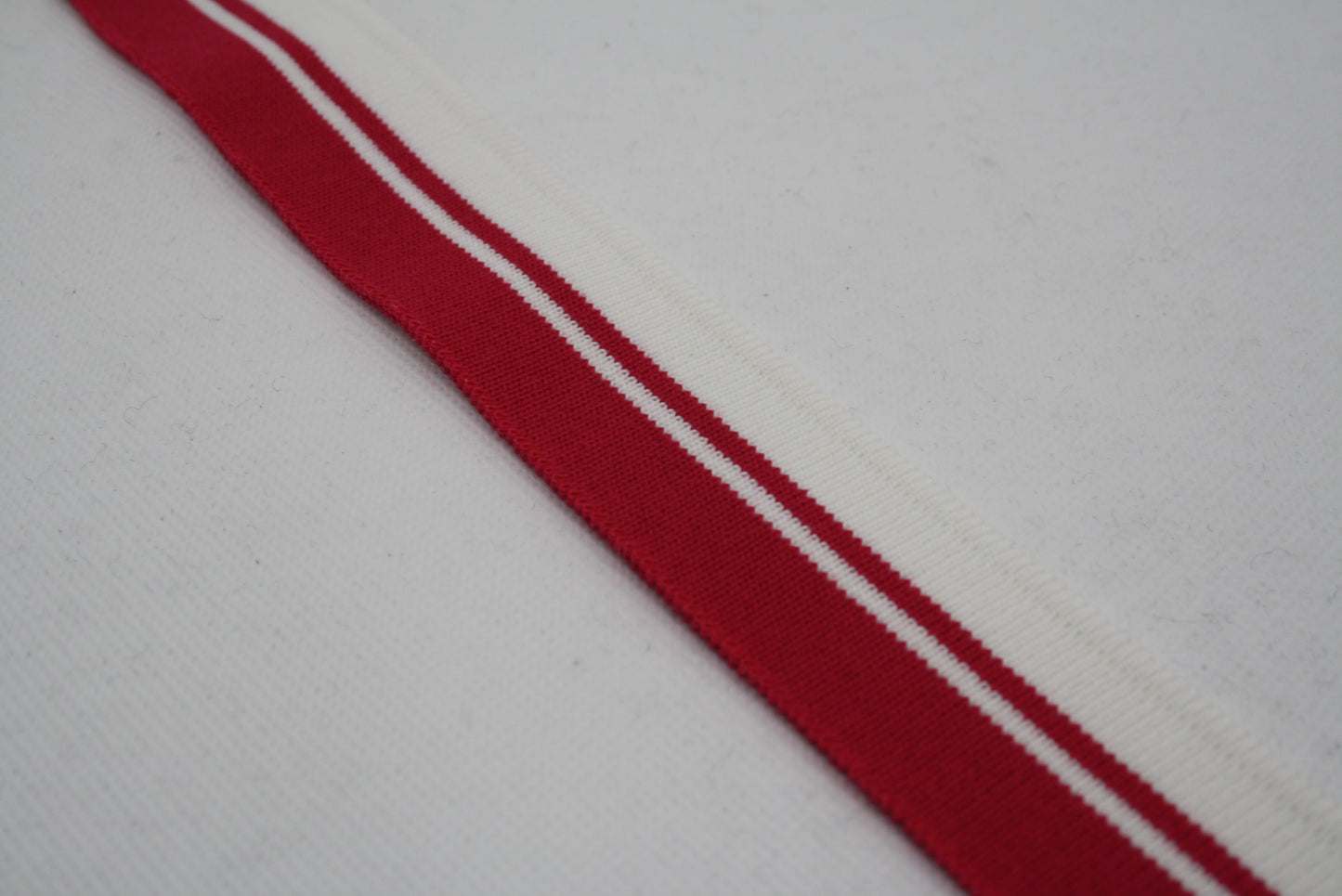 Bord-côte rayé rose et blanc en coton et élasthanne côte 1/1