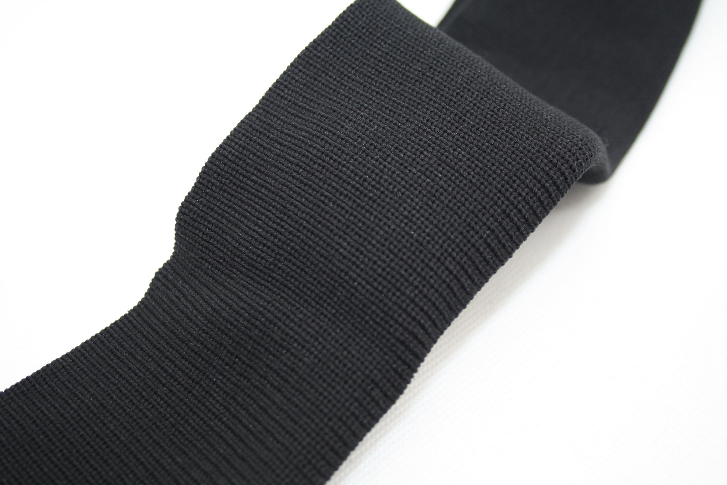 Bord-côte basique noir en polyamide et élasthanne côte 1/1