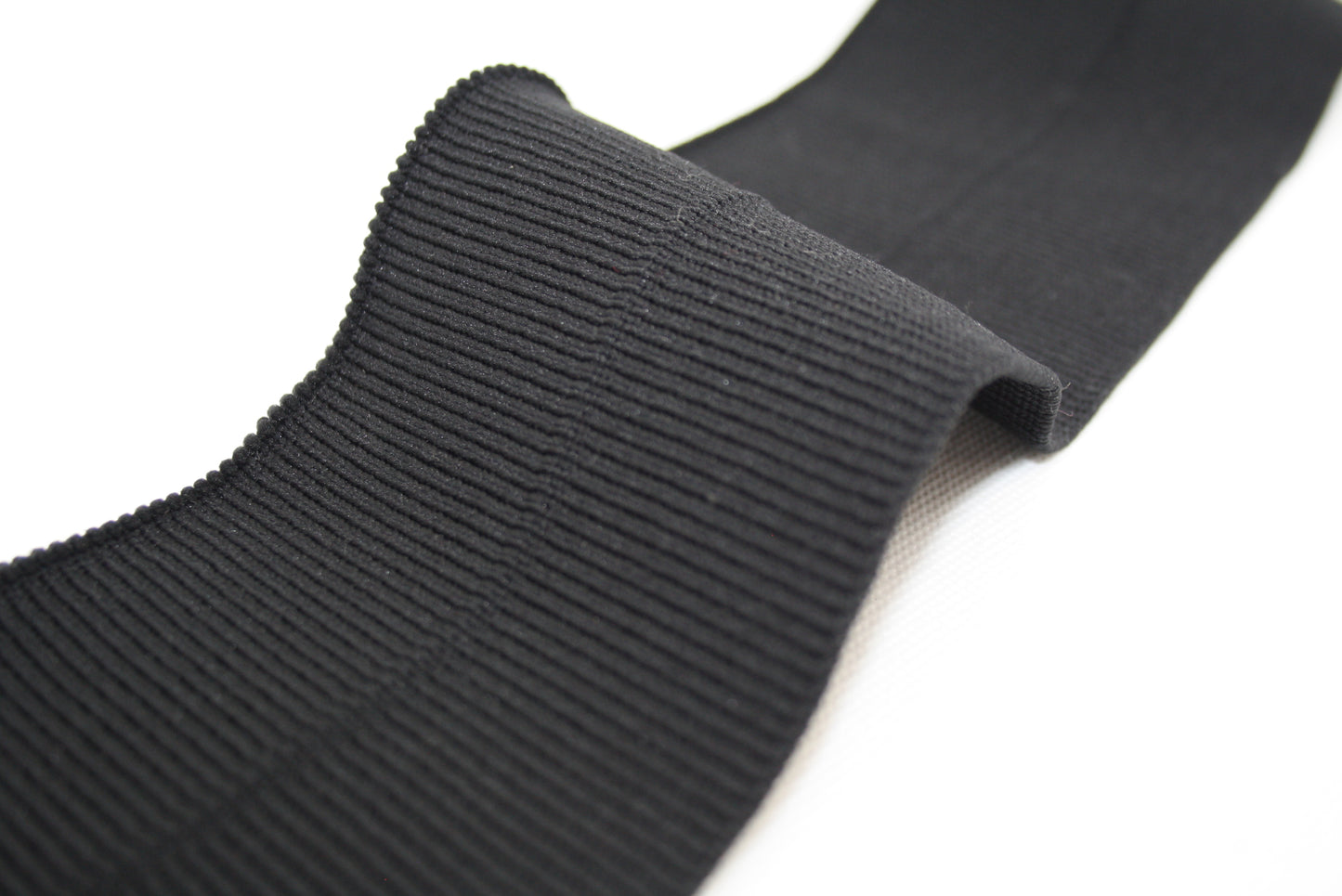 Bord-côte basique noir en polyamide et élasthanne côte 1/1