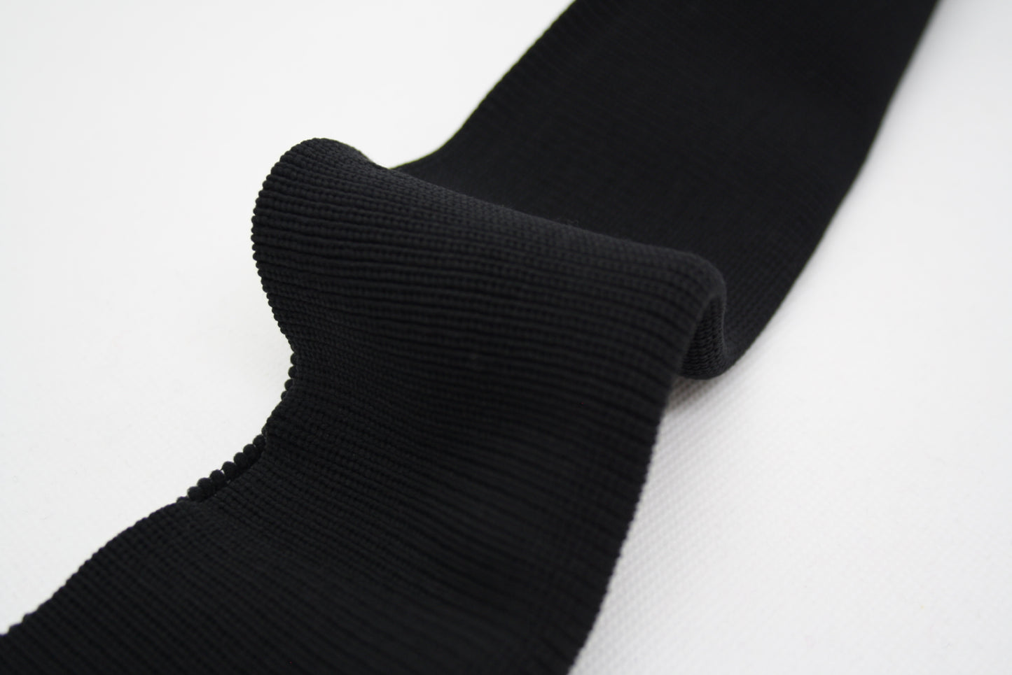 Bord-côte basique noir en polyamide et élasthanne côte 1/1