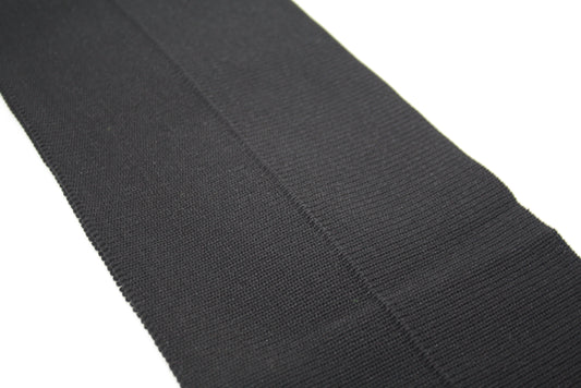 Bord-côte basique noir en polyamide et élasthanne côte 1/1