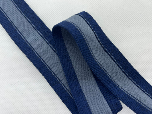 Ruban maille bleu et gris (lot 5m)