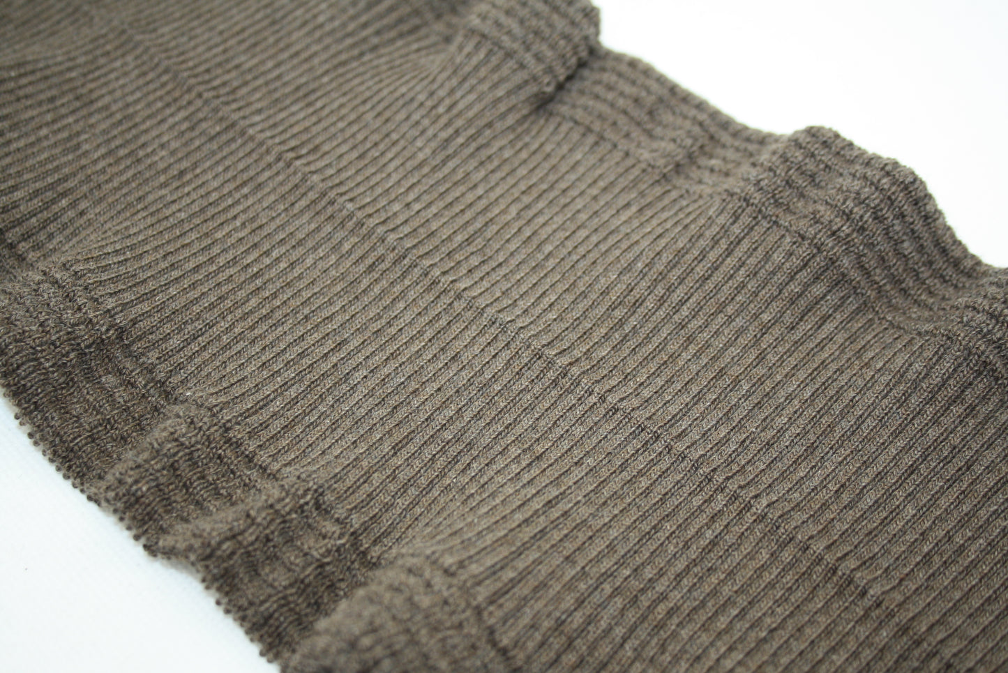 Bord-côte marron en coton et élasthanne côte 2/1
