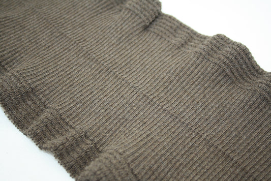 Bord-côte marron en coton et élasthanne côte 2/1