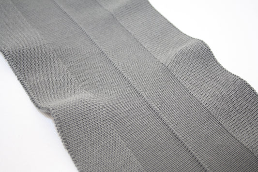 Bord-côte gris en coton et élasthanne côte 1/1