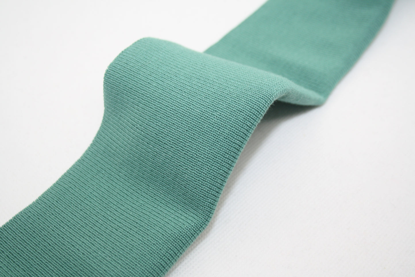Bord-côte en coton et élasthanne couleur vert d'eau côte 1/1